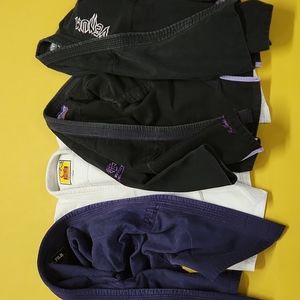 BJJ GI Tops (4 Bundle) FUJI, Venum, Infinity (All Size A2) 2 Black, 1 White, 1 B